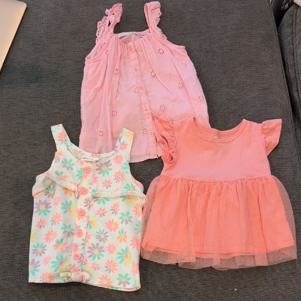 Pink and Floral Kids Tops Set